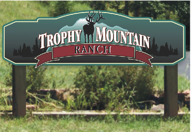 trophy mountain ranch sign
